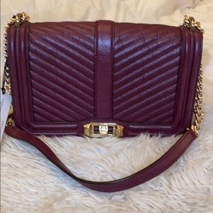 Rebecca Minkoff chevron quilted love cross body.